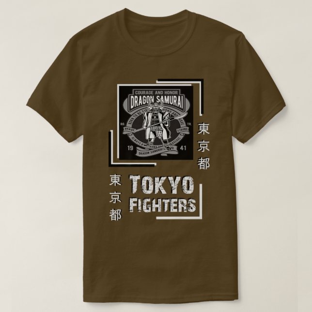 Japan Tokyo Fighter Style Samurai Warrior Top  (2) (Design Front)