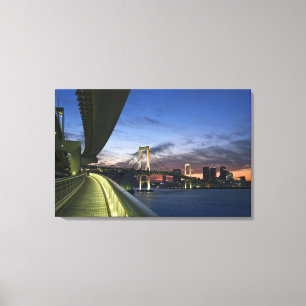 Japan. Tokyo. Rainbow Bridge in Tokyo Bay. Canvas Print