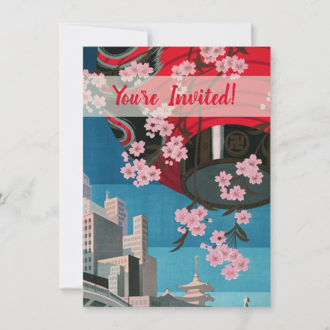 Japan Tokyo Vintage Japanese Travel Poster Invitation (Front)