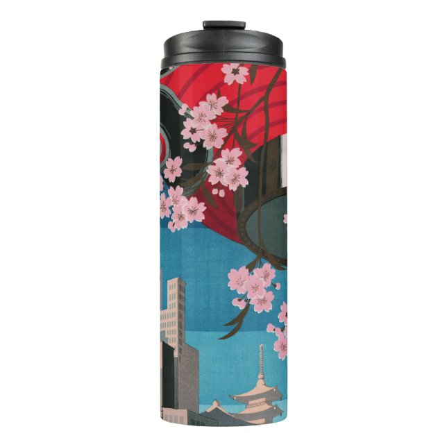 Japan Tokyo Vintage Japanese Travel Poster Thermal Tumbler (Front)