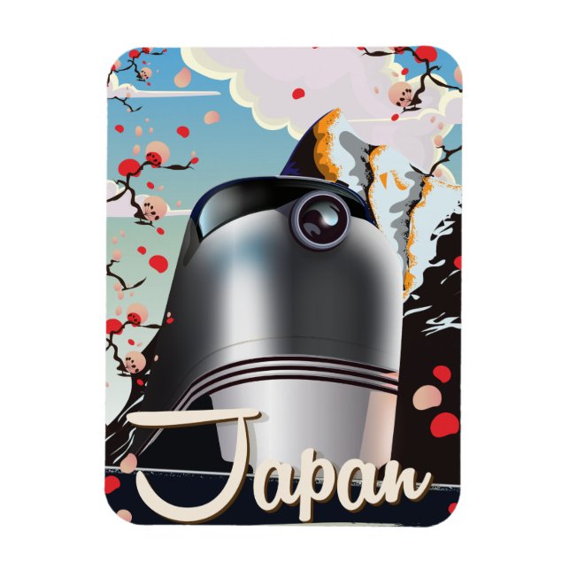 Japan Train vintage travel poster. Magnet (Vertical)