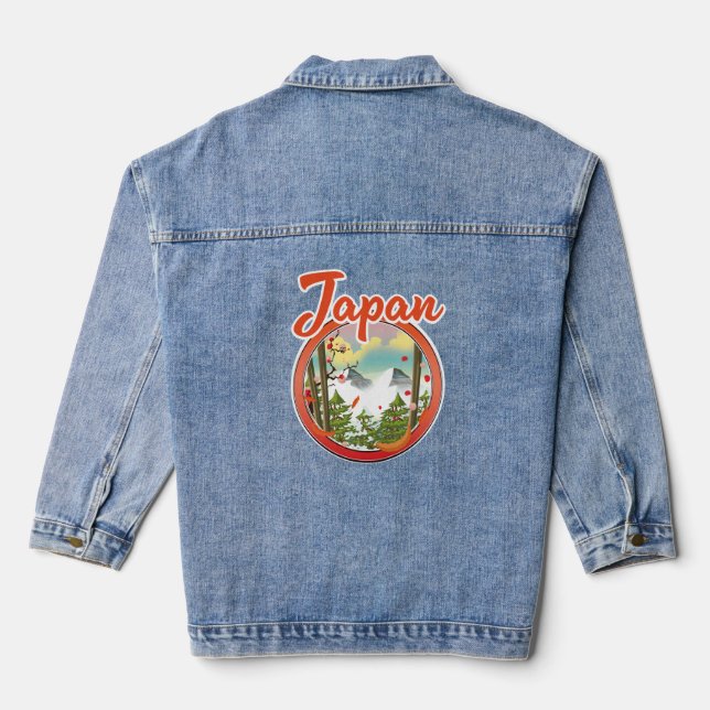 Japan travel logo denim jacket (Back)