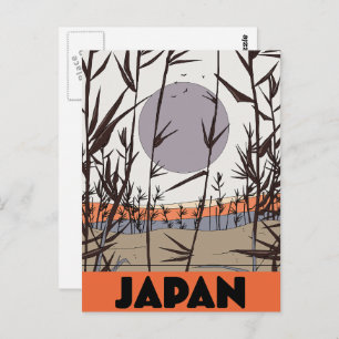 Japan travel poster postcard