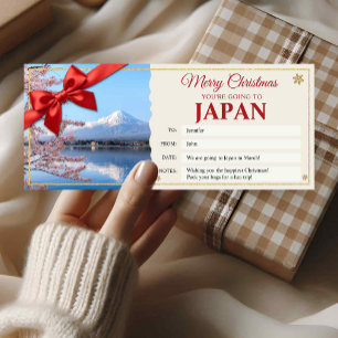 Japan Trip Christmas Reveal Gift Ticket Card