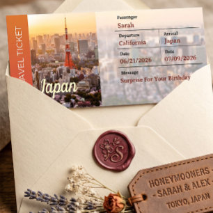 Japan Trip Surprise Boarding Pass Invitation
