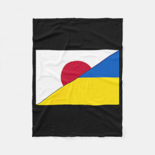 Japan Ukraine Flag Japanese Ukrainian Support Stan Fleece Blanket