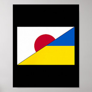 Japan Ukraine Flag Japanese Ukrainian Support Stan Poster