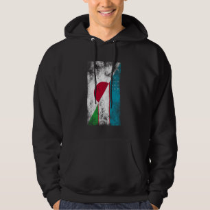 Japan Uzbekistan Flags - Japanese Uzbek, Uzbekista Hoodie