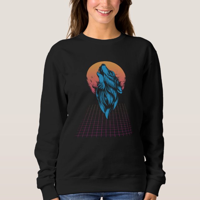 Japan Vaporwave Wolf Sweatshirt (Front)