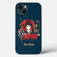 Japan Vintage Geisha with Flag Koi and Lotus Souve