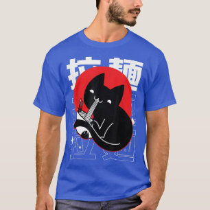 Japan vintage kawaii anime grunge kanji cat ramen  T-Shirt