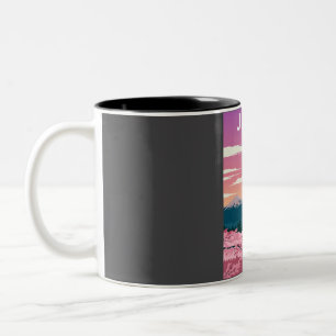 Japan Vintage Minimal Retro Travel Poster Two-Tone Coffee Mug