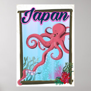 Japan vintage style travel poster