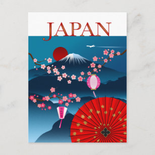 Japan Vintage Travel Poster l Mount Fuji Postcard