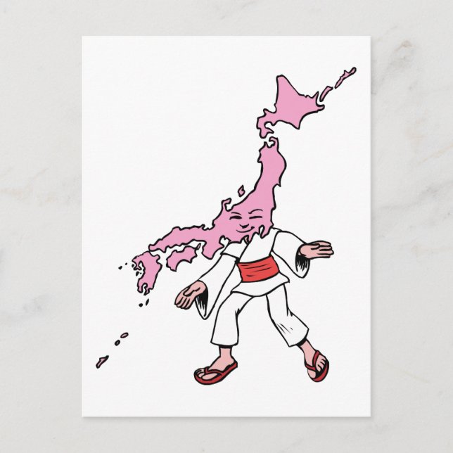 Japan Vintage Travel Souvenir Caricature Art Postcard (Front)