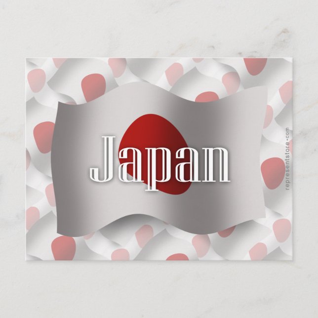 Japan Waving Flag Postcard (Front)