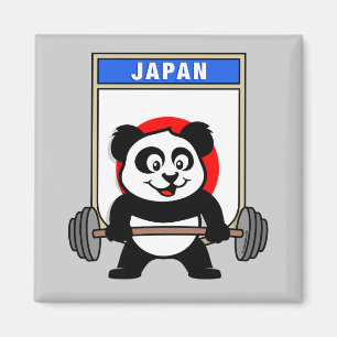 Japan Weightlifting Panda Magnet