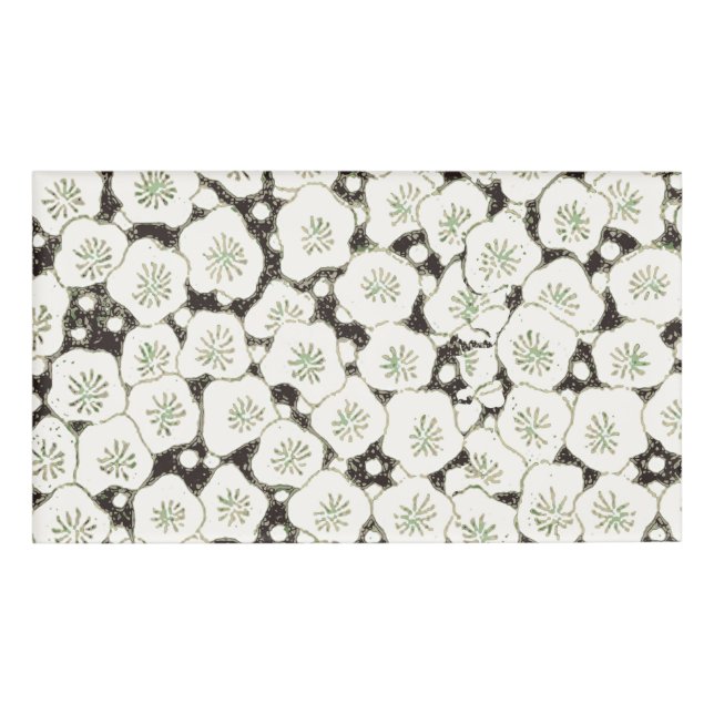 Japan White Flower floral garden Name Tag (Front)