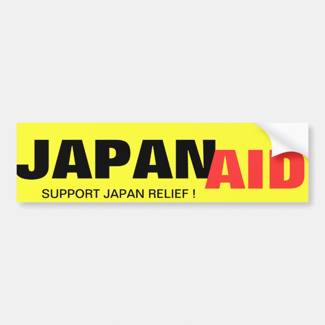 japanaid SUPPORT JAPAN RELIEF ! Bumper Sticker (Front)