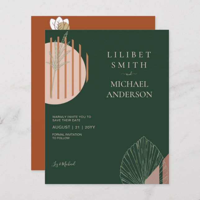 Japandi Abstract Scandinavian Geometric Wedding (Front/Back)