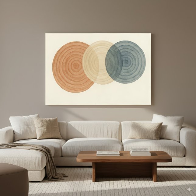 Japandi & Boho Abstract Overlapping Circles Art Canvas Print (Creator Uploaded)