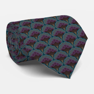 Japandi floral pattern _ Midnight Tie