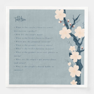 japandi flowers table trivia wedding napkin