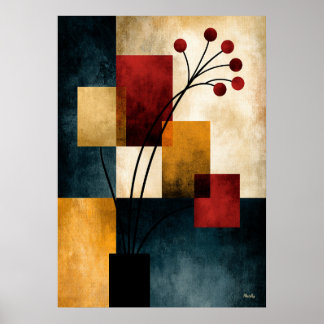 Japandi Ikebana Geometric Abstract Wall Art