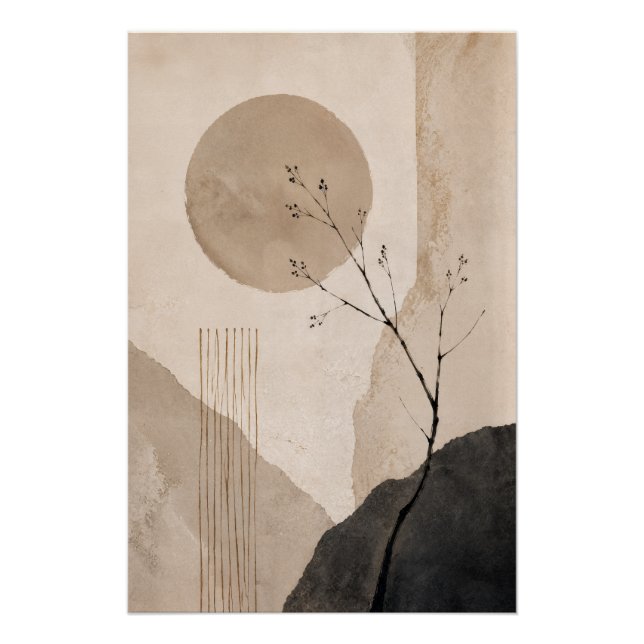 Japandi Landscape Wall Art Poster (Front)