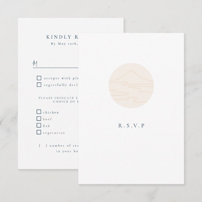 Japandi meal choices RSVP Card (Front/Back)