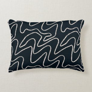 Japandi Minimalist Brush Stroke Pattern in Cream  Decorative Cushion