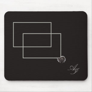 Japandi sea life coastal beige neutral monochrome mouse pad