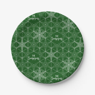 Japandi style Snowflake Holiday party Paper Plate