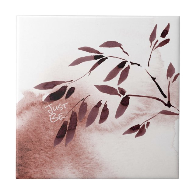 Japandi-Style Watercolor Bamboo Abstract  Tile (Front)