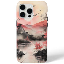 Japandi Watercolour Style Waterscape Scenery 