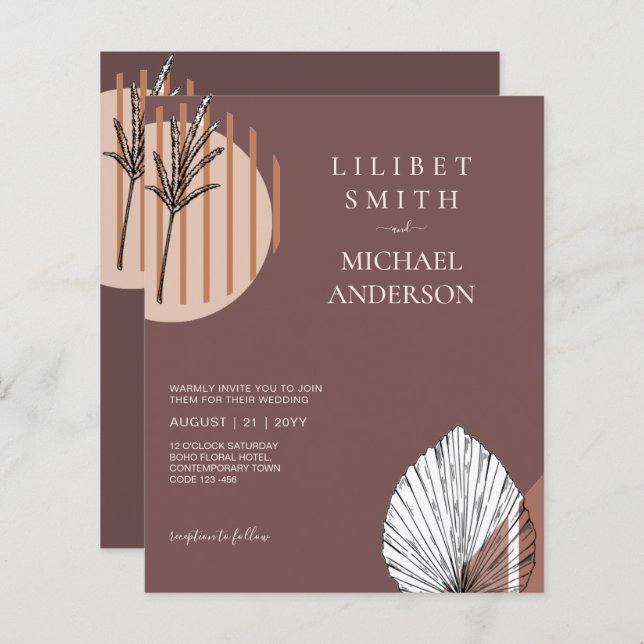 Japandi Wedding Scandinavian Abstract Geometric (Front/Back)