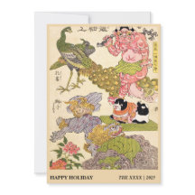 Japanese 1819 The Peacock Flower Dog Lion Pattern
