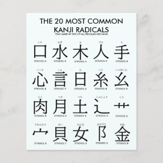 Japanese | 20 Most Common Kanji Radicals Flyer