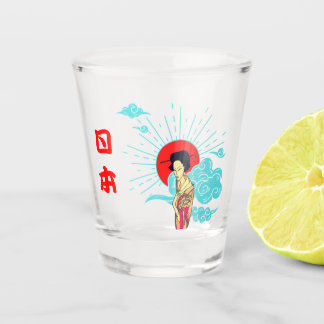 Japanese Aesthetic Cool Lady in Kimono Glass