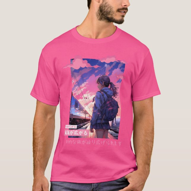 Japanese Aesthetic Countryside Kawaii Girl Vaporwa T-Shirt (Front)