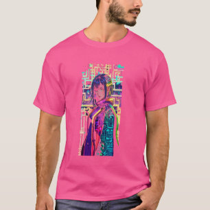 Japanese Aesthetic Cyberpunk Style Waifu Girl Woma T-Shirt