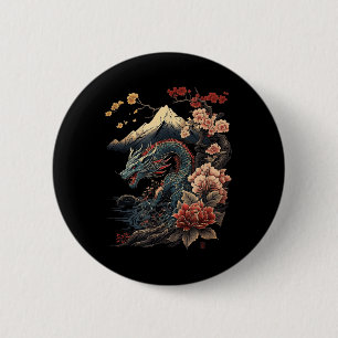 Japanese Aesthetic Dragon Japanese Art Japan Tatto 6 Cm Round Badge