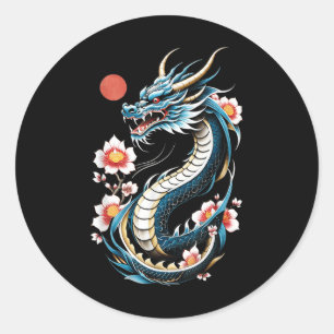 Japanese Aesthetic Dragon Japanese Art Japan Tatto Classic Round Sticker