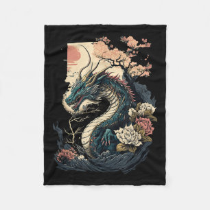 Japanese Aesthetic Dragon Japanese Art Japan Tatto Fleece Blanket