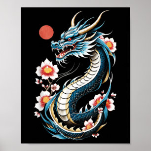 Japanese Aesthetic Dragon Japanese Art Japan Tatto Poster
