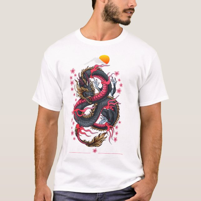 Japanese Aesthetic Dragon Tokyo Japan Manga Anime  T-Shirt (Front)