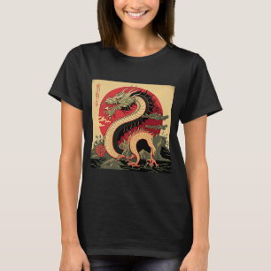 Japanese Aesthetic Red Dragon Symbol Kanji Japan   T-Shirt