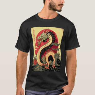 Japanese Aesthetic Red Dragon Symbol Kanji Japan   T-Shirt