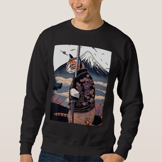 Japanese Aesthetic Sakura Cherry Blossoms samurai  Sweatshirt (Front)