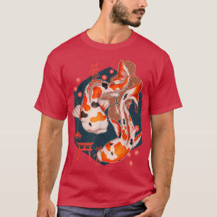 Japanese Aesthetic Taisho Sanke Koi Fish Sakura Ko T-Shirt